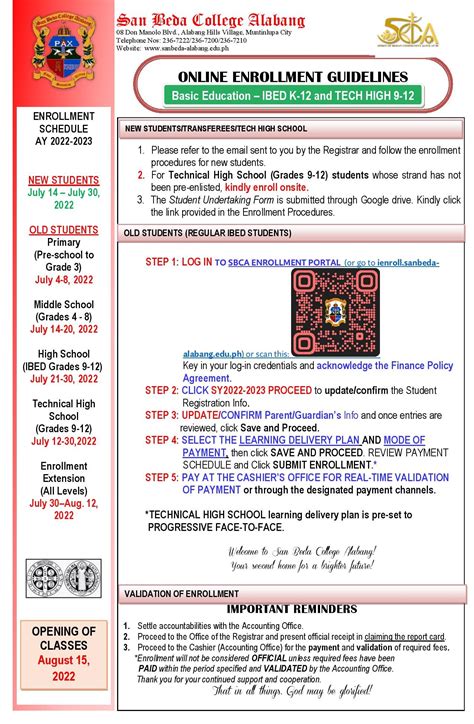 ienroll san beda|ONLINE ENROLLMENT GUIDELINES .